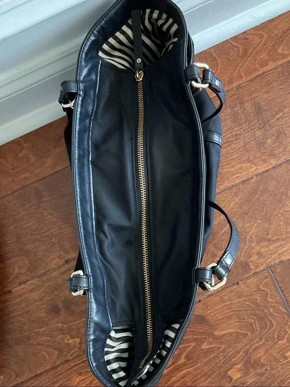 kate spade Black Nylon Tote with Gold Hardware